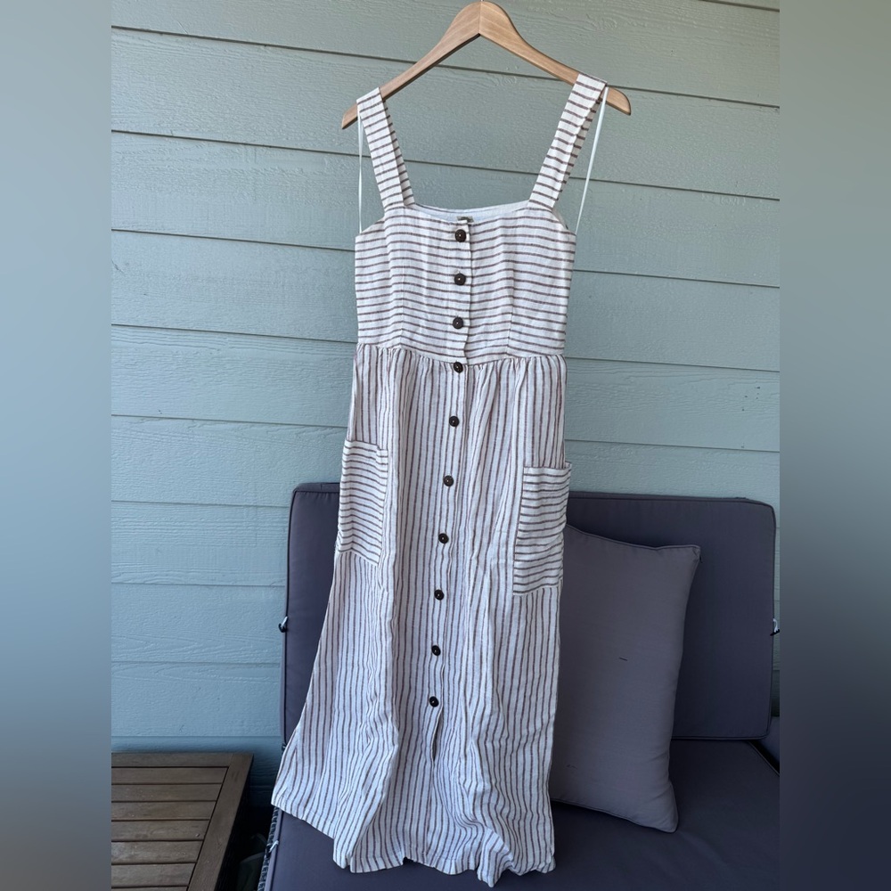 NWOT Artisan Ny Black and White Striped Midi Dress